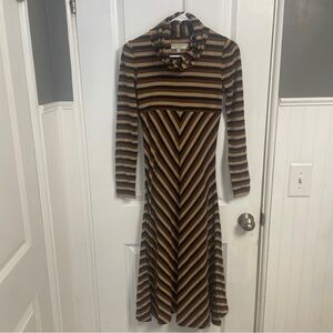 What Comes Around Goes Around Anthropologie Striped Turtleneck Dress